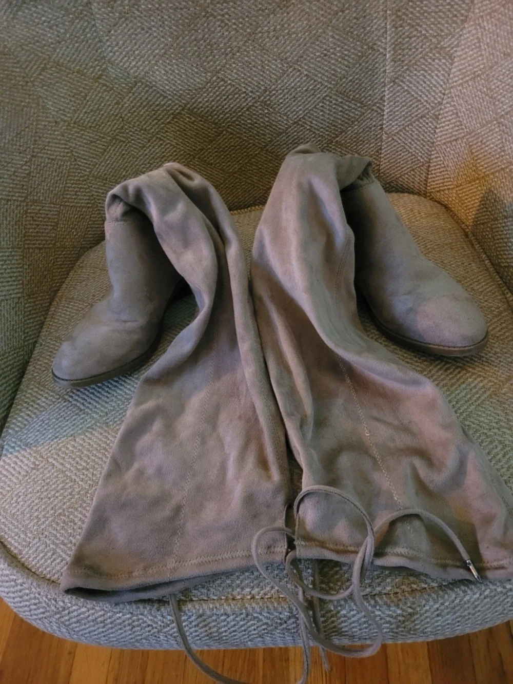 Source Unknown Taupe Over-the-Knee Suede Boots